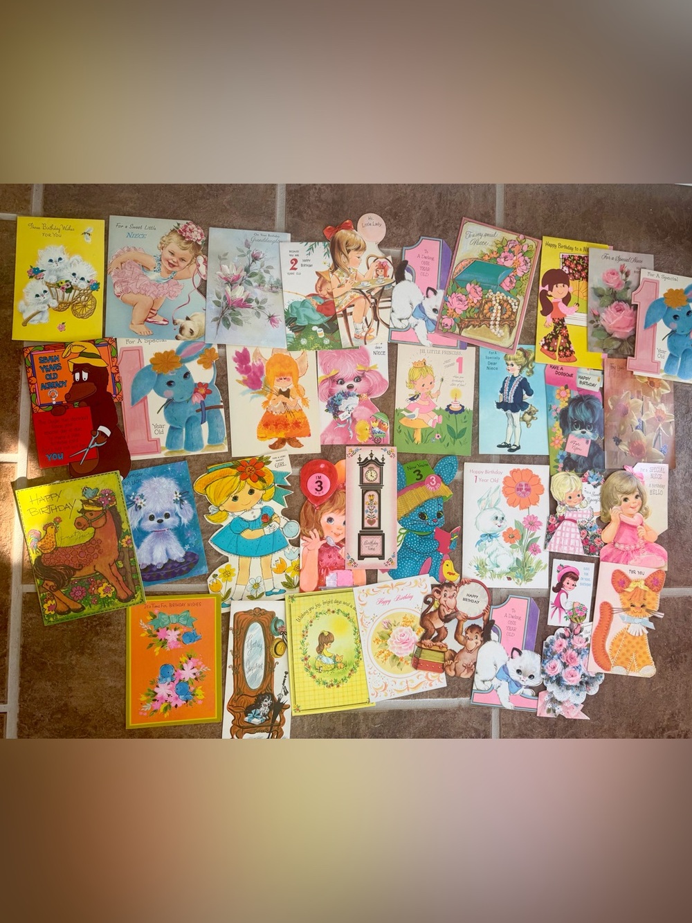 Vintage USED 60’s-70’s Card Lot of 100+ Birthday &New Baby EUC.